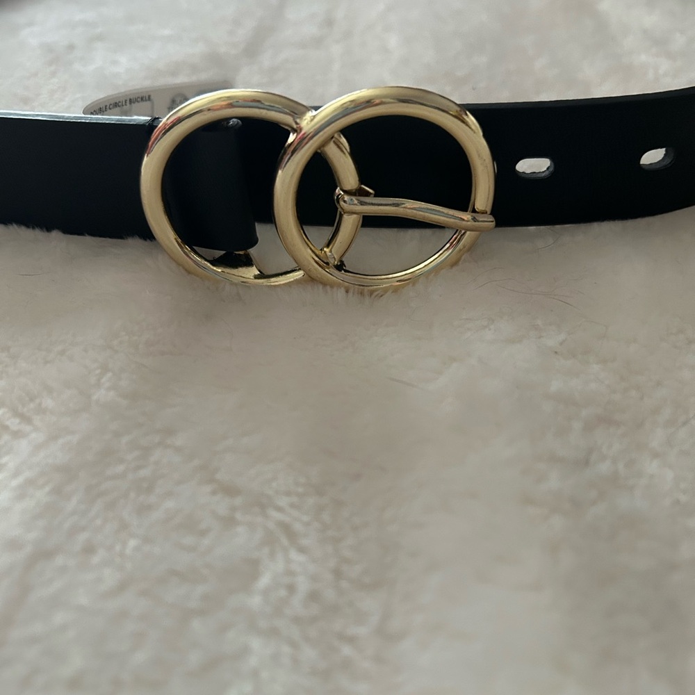 Time and True  Black and Gold Women's Belt large